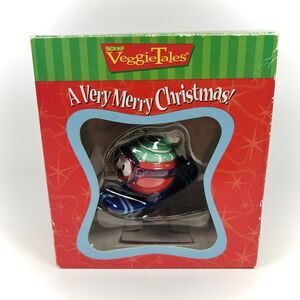 1999 VeggieTales Gifts Bob Tomato Skiing Ornament A Very Merry Christmas RARE